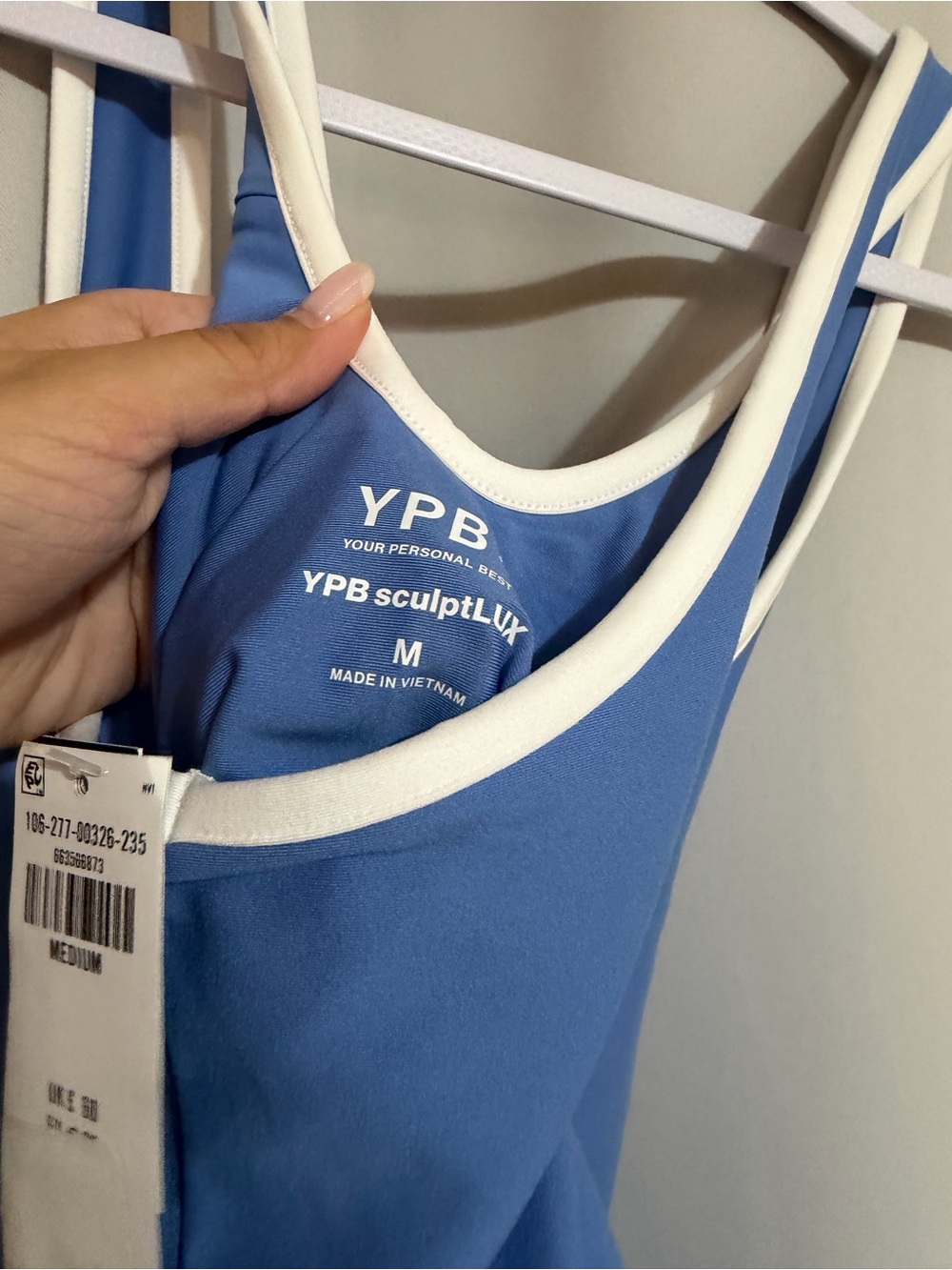 Abercrombie & Fitch Periwinkle Square-Neck Swim Dress with White Trim - Picture 7 of 7